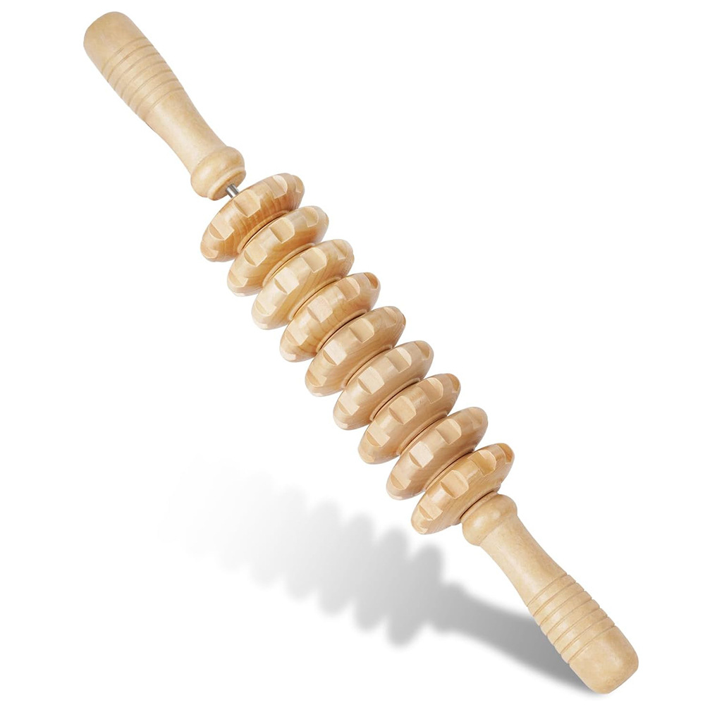 Reflexology Foot Roller - Rodillo masajeador de madera de 9