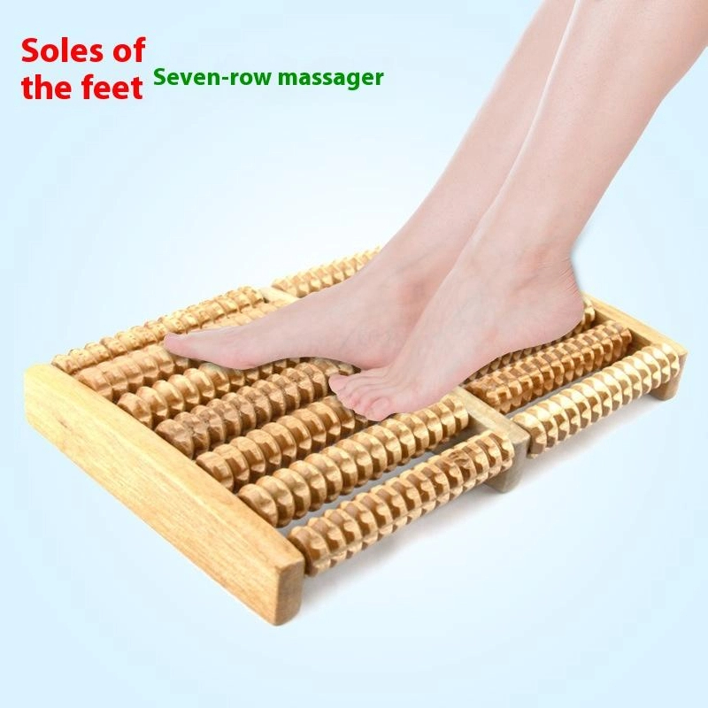 Reflexology Foot Roller - Rodillo masajeador de pies de madera,