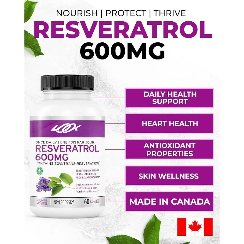 Longevity Health & Wellness Hotel - Cápsulas de suplemento de resveratrol activo