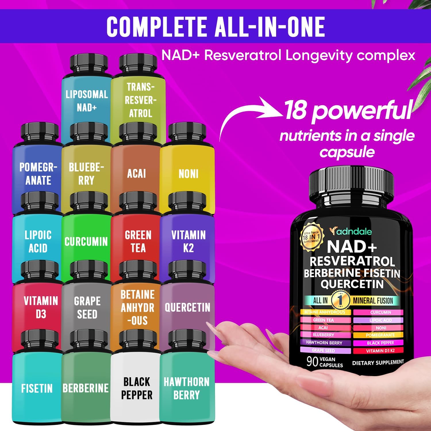 Suplemento NAD de 90 piezas -  - Longevity Health & Wellness Hotel reseña y precio