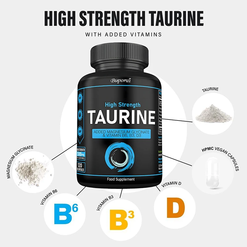 Suplemento de Taurina 1500mg - - Longevity Health & Wellness Hotel reseña y precio